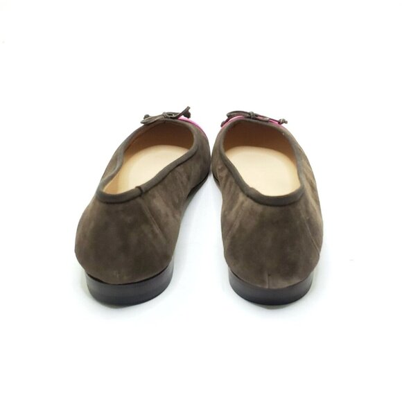 Napa Valley Flats Cap Toe Bow Suede Leather Brown Pink US 9.5 - Picture 4 of 10